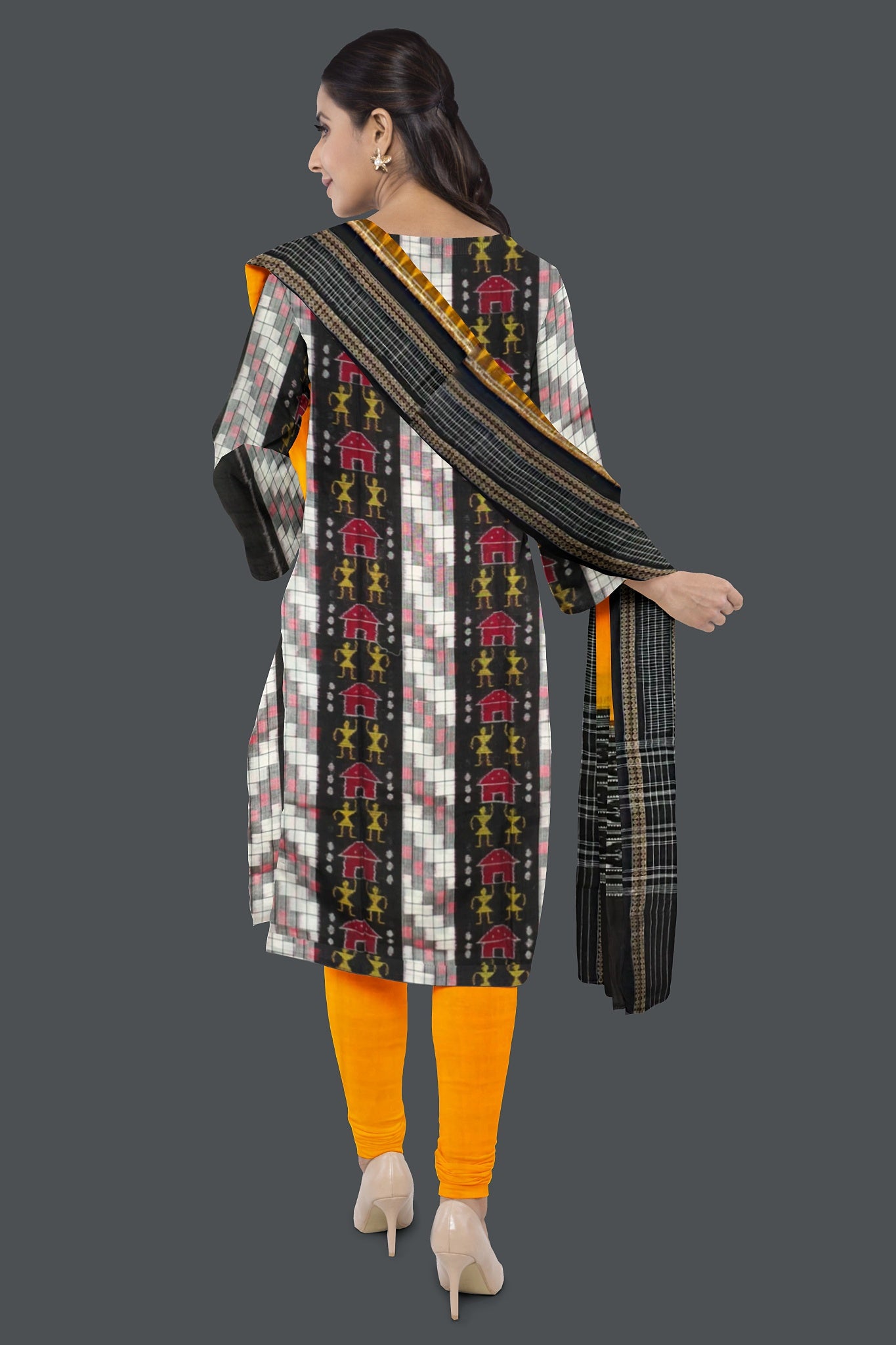 Black Top With Yellow Pant & Chunri Pasapalli Dress Set