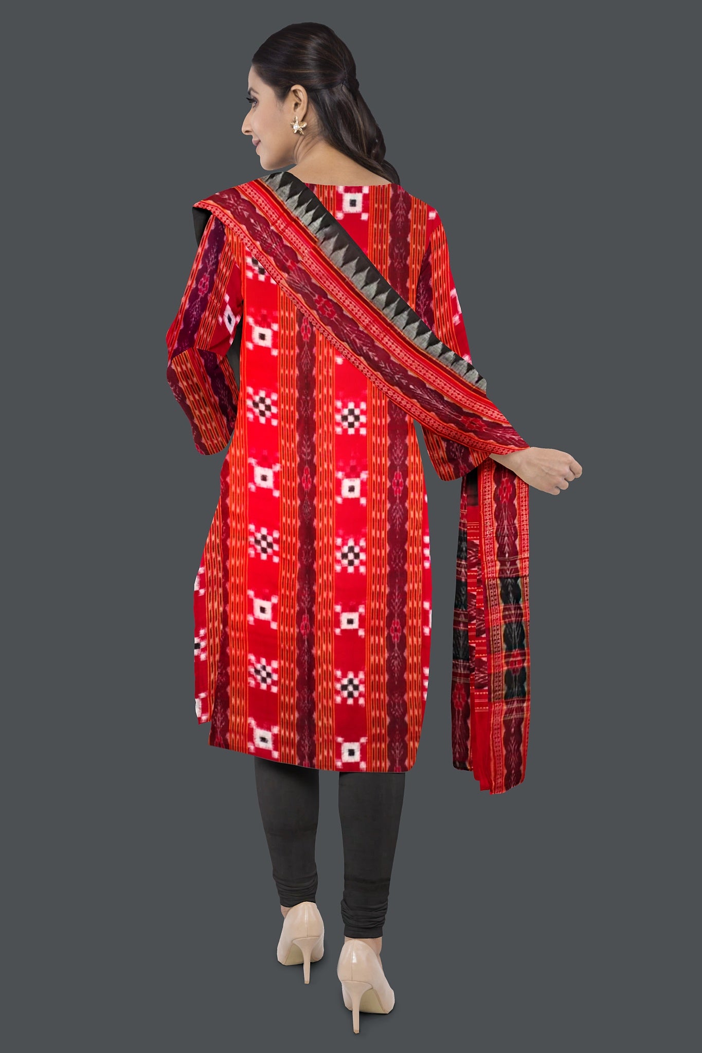 Red Color Top With Black Color Pant & Chunri Pasapalli Dress Set