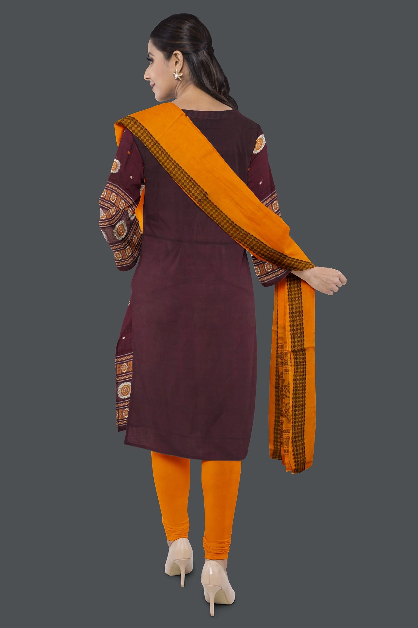 Deep Maroon Bomkai Dress Set