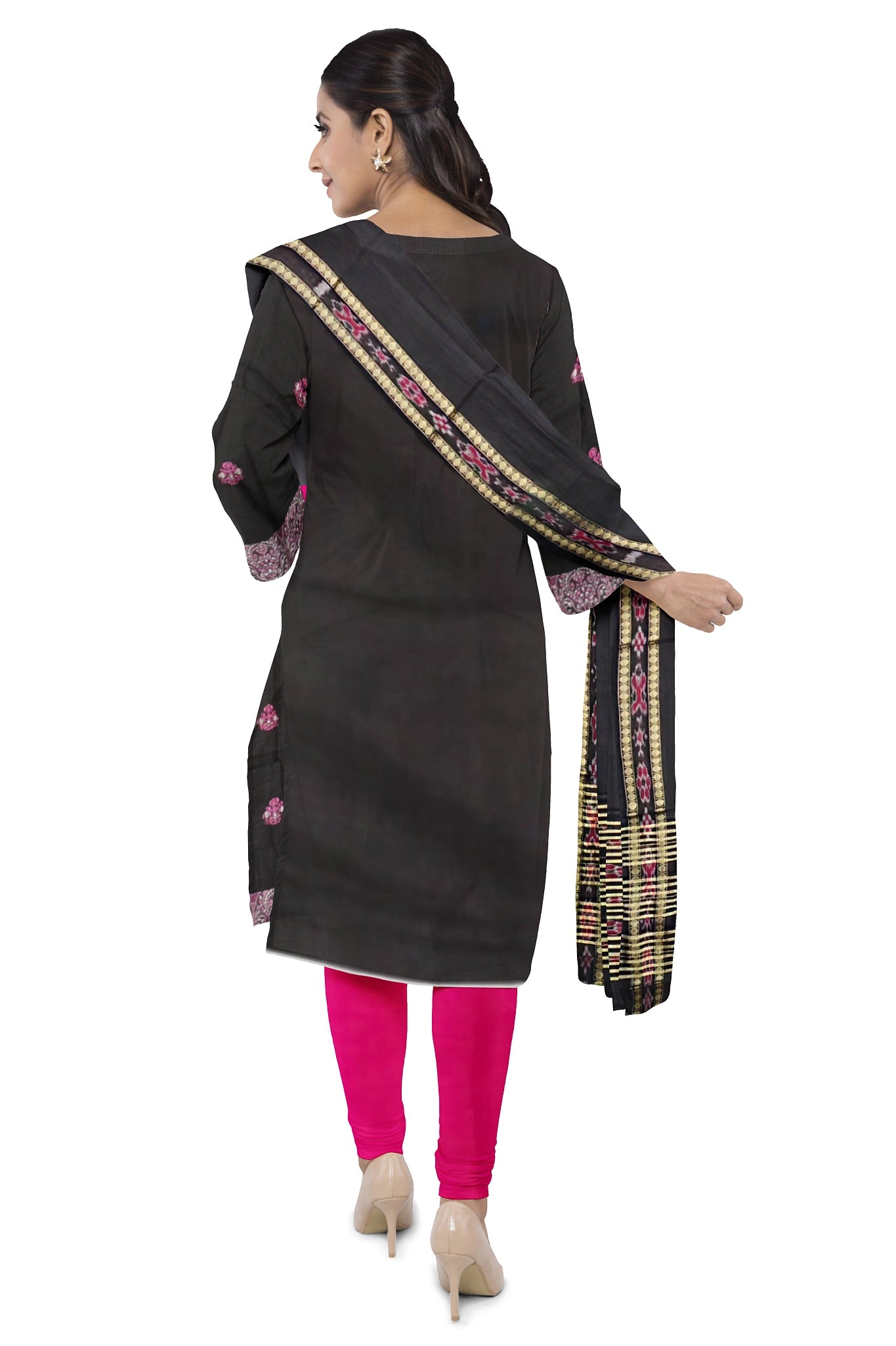 Black Bomkai Dress Set Necklace Design