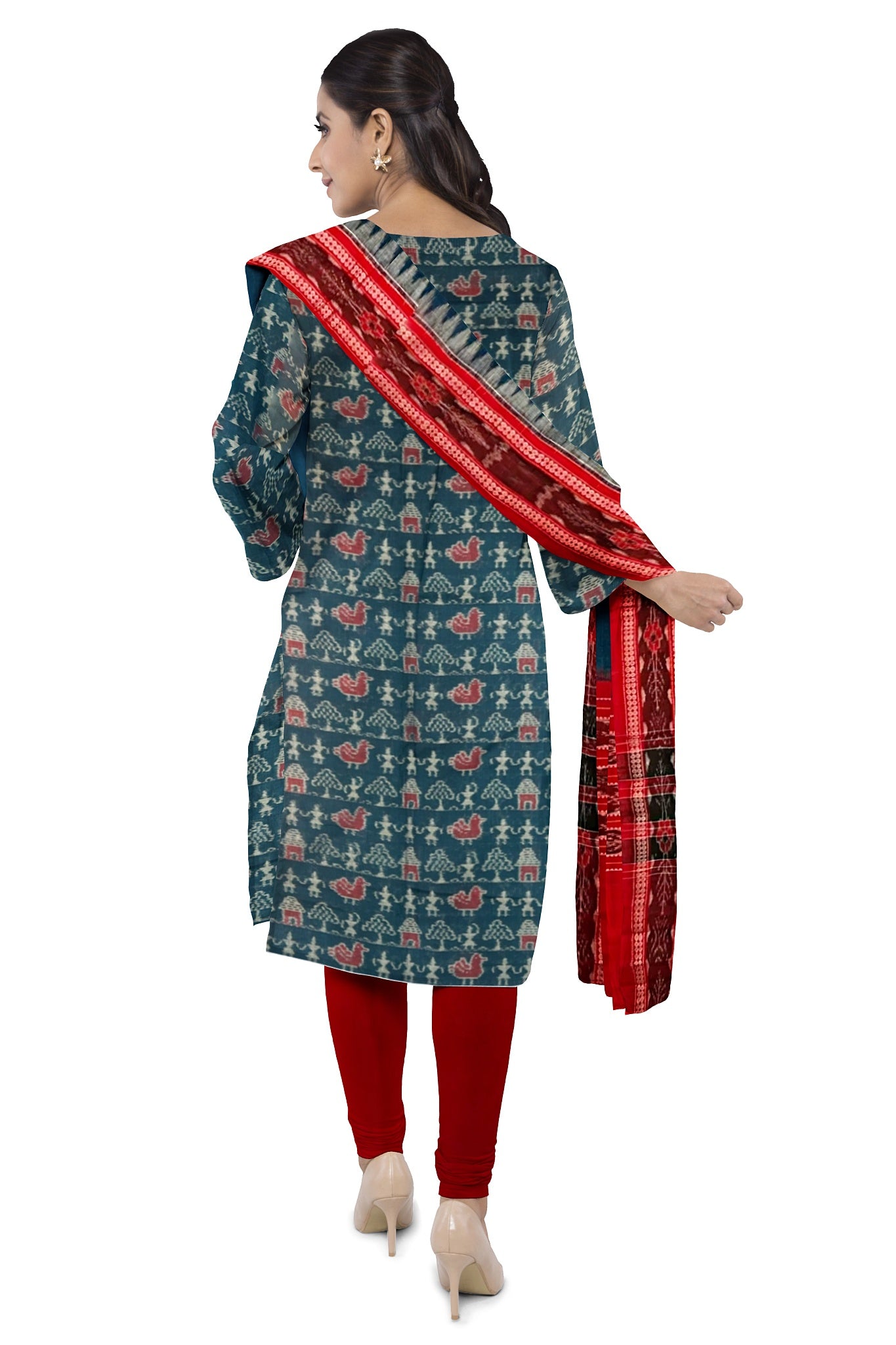 Sumati Top With Red Pant & Chunri Body Bandha Dress Set