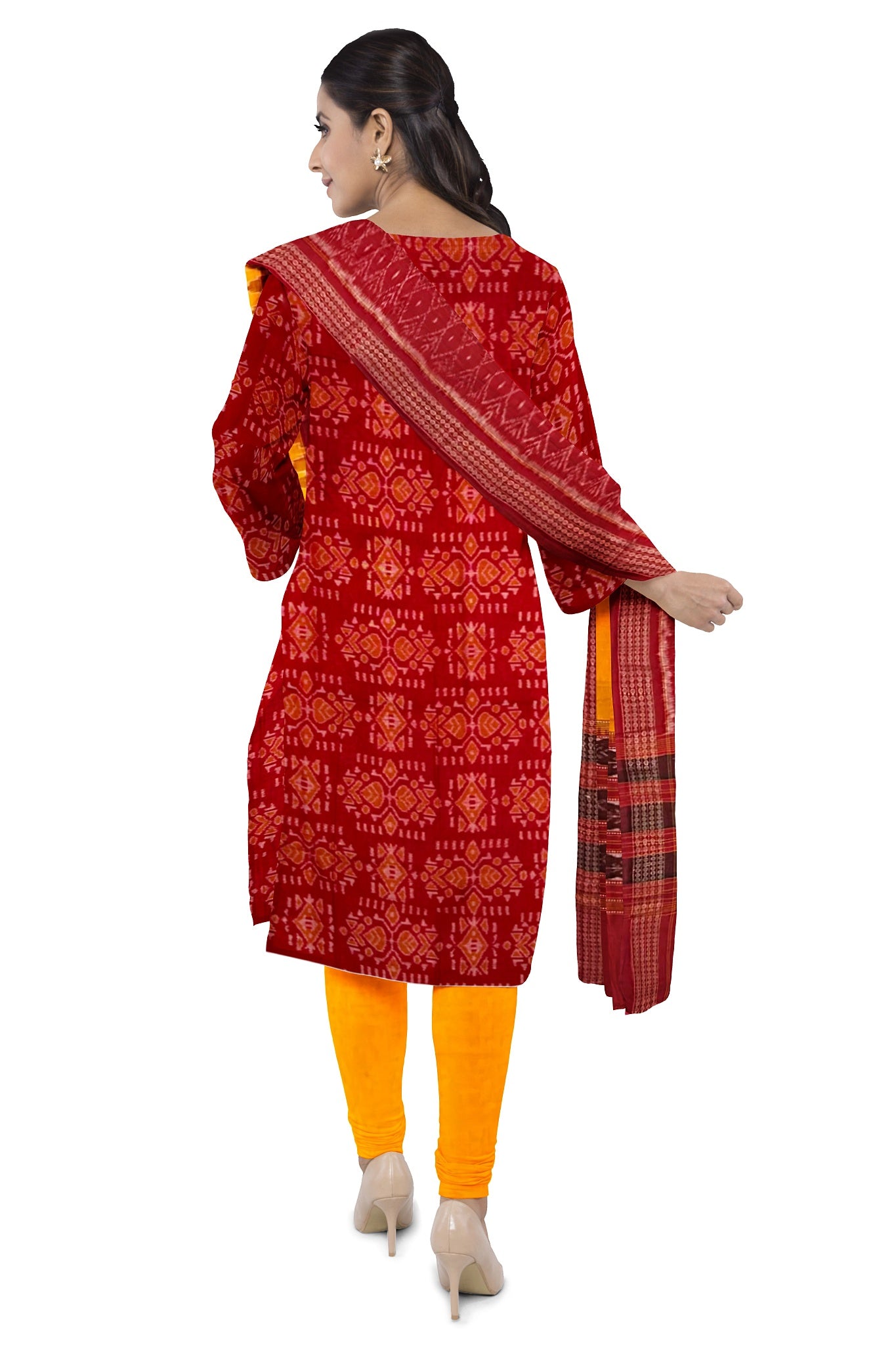 Sumati Top With Red Pant & Chunri Body Bandha Dress Set