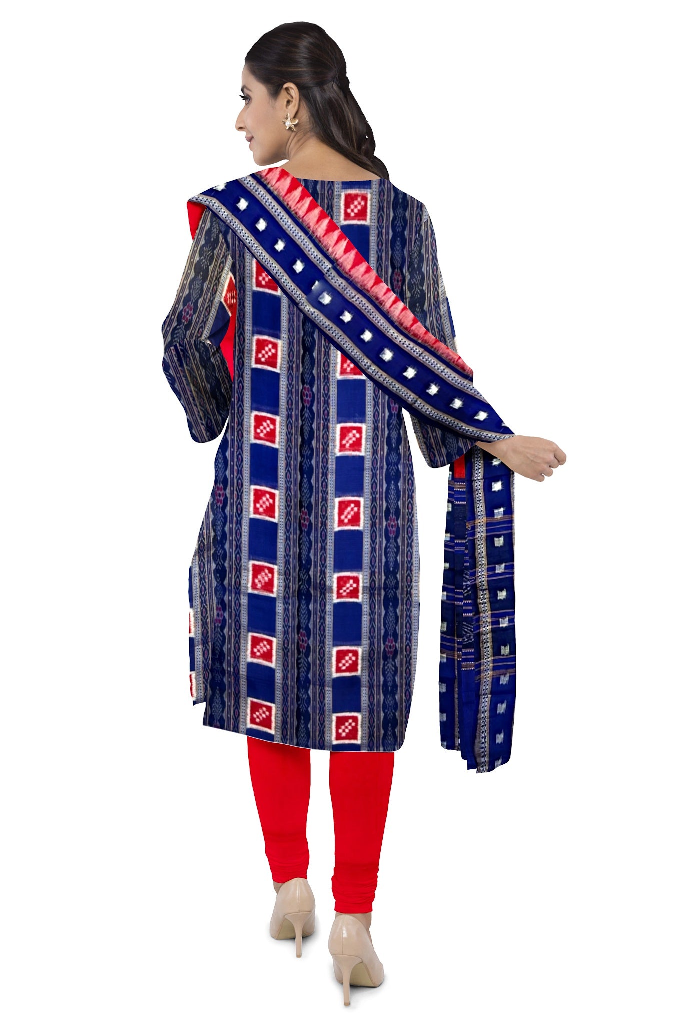 Blue Top With Red Pant & Chunri Pasapalli Dress Set