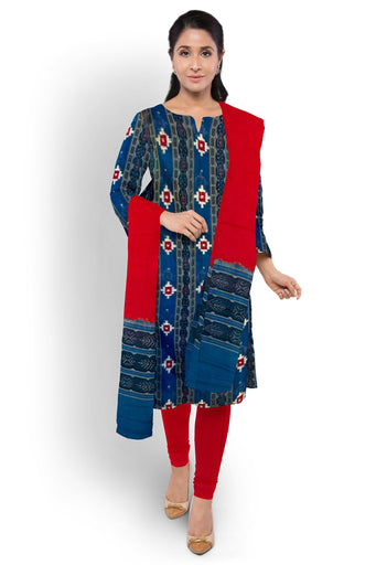 Blue Color Top With Red Color Pant & Chunri Pasapalli Dress Set