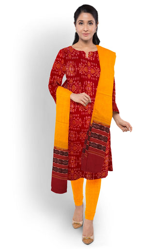 Sumati Top With Red Pant & Chunri Body Bandha Dress Set