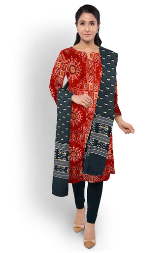 Rust Top With Black Pant & Chunri Body Bandha Dress Set