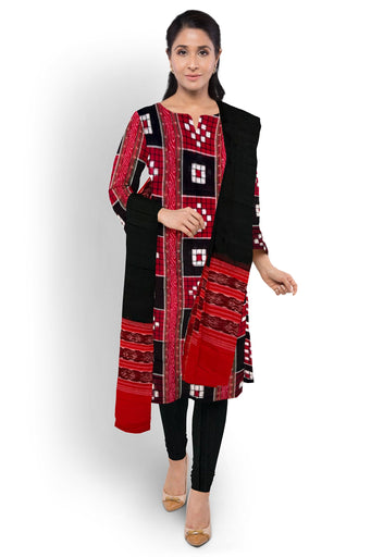 Black & Red Top With Black Pant & Chunri Pasapalli Dress Set