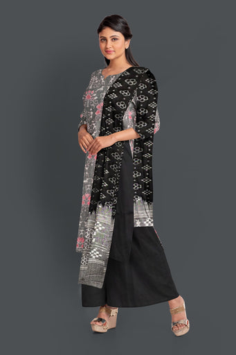 Steel Top With Black Pant & Chunri Body Bandha Dress Set