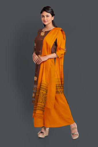 Deep Brown Bomkai Dress Set (Copy)