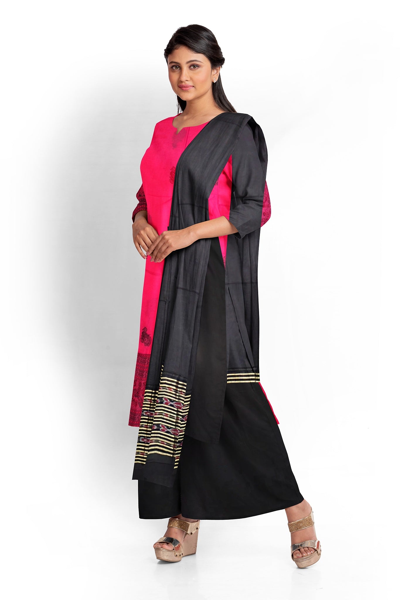 Hot pink Bomkai Dress Set