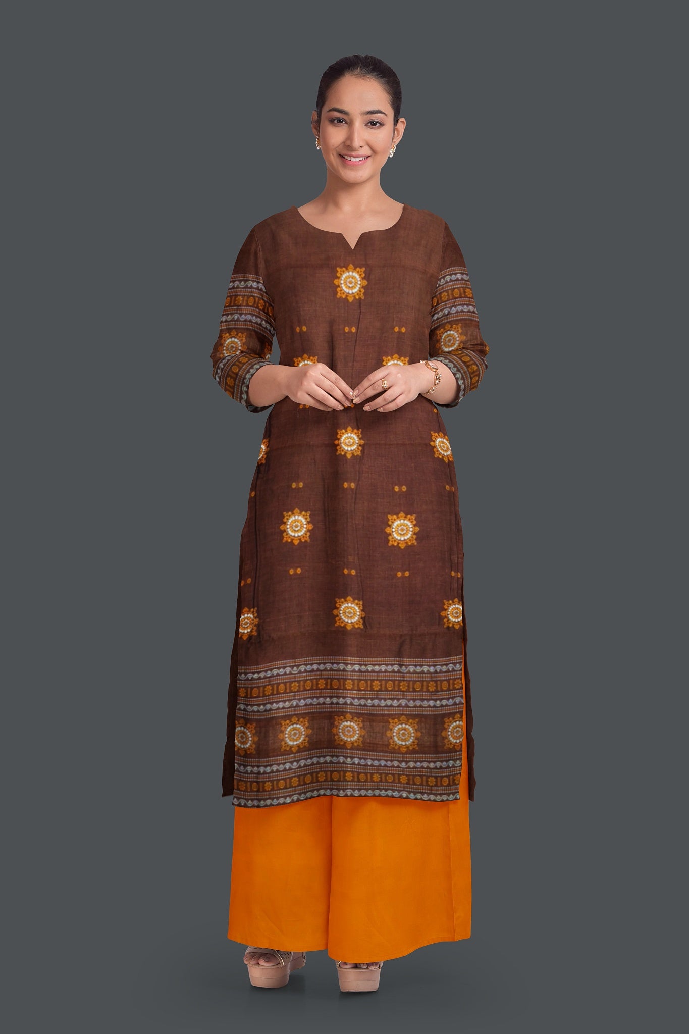 Deep Brown Bomkai Dress Set (Copy)