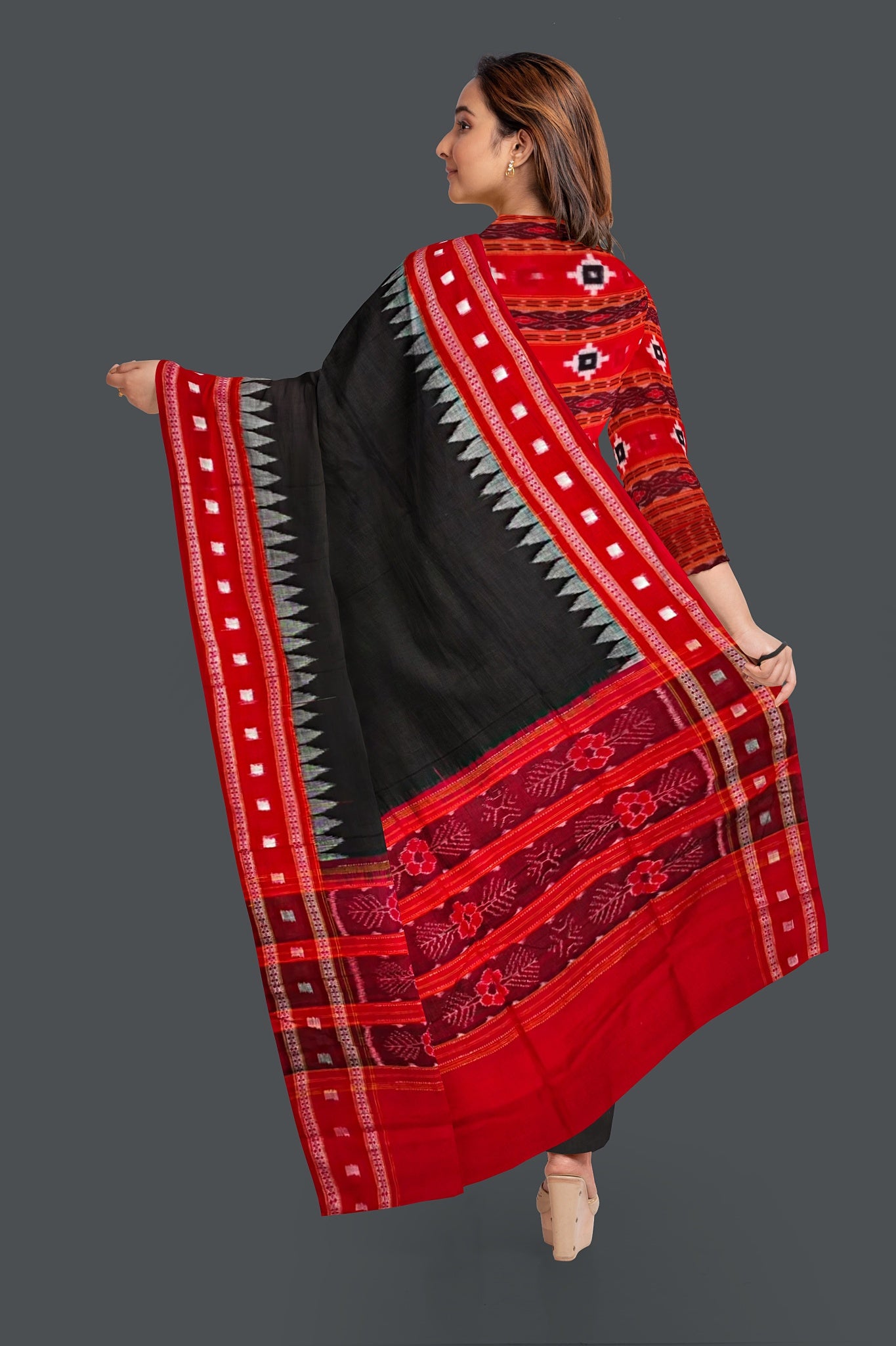 Red Color Top With Black Color Pant & Chunri Pasapalli Dress Set