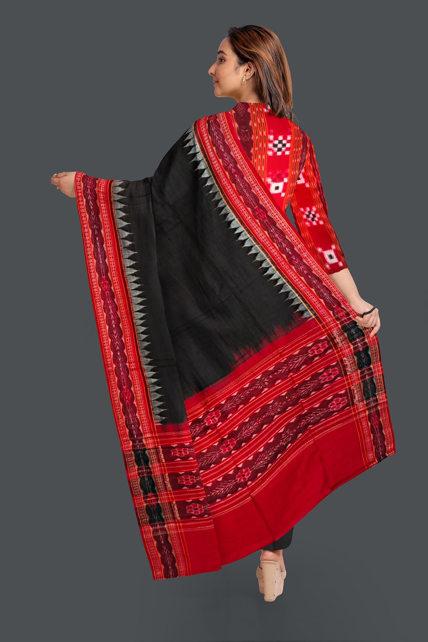 Red Color Top With Black Color Pant & Chunri Pasapalli Dress Set