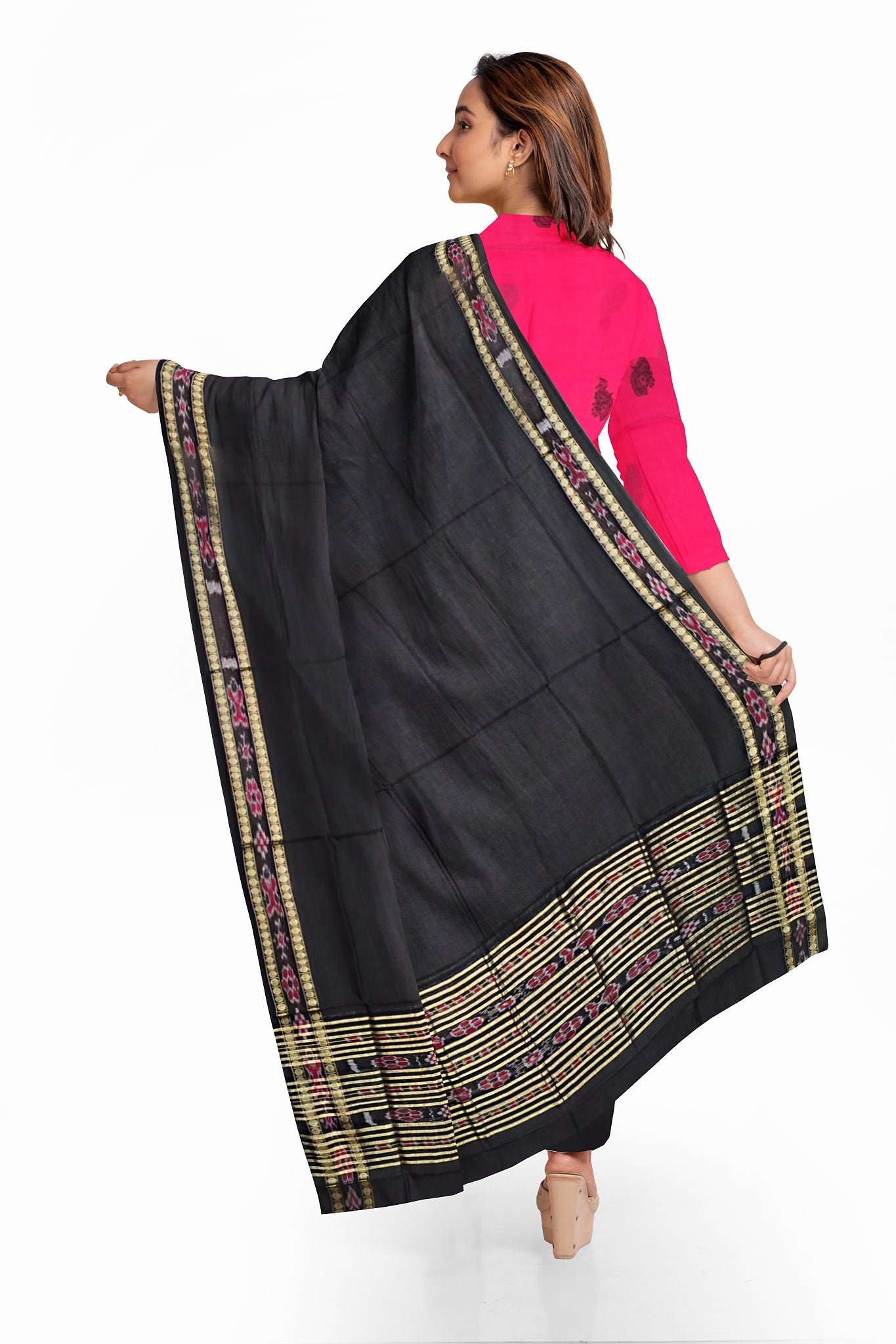 Hot pink Bomkai Dress Set