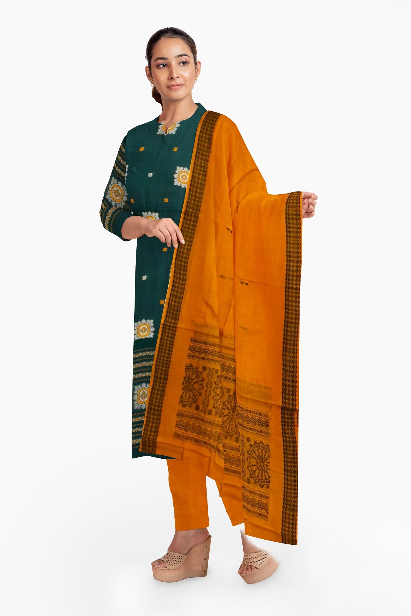 Deep Green Bomkai Dress Set