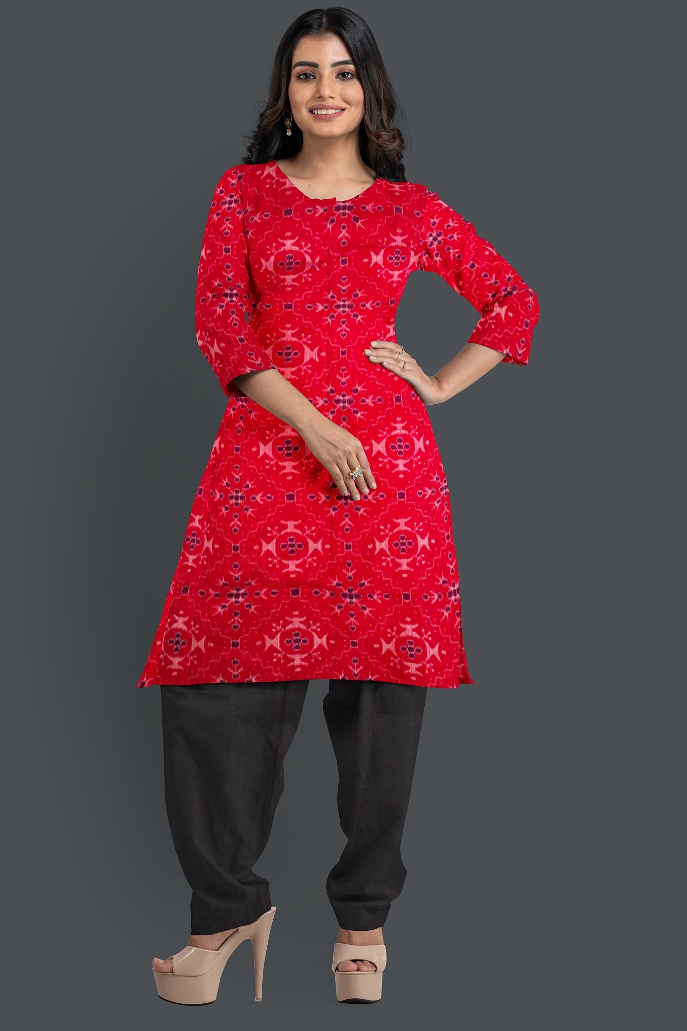 Rani Top With Black Pant & Chunri Body Bandha Dress Set