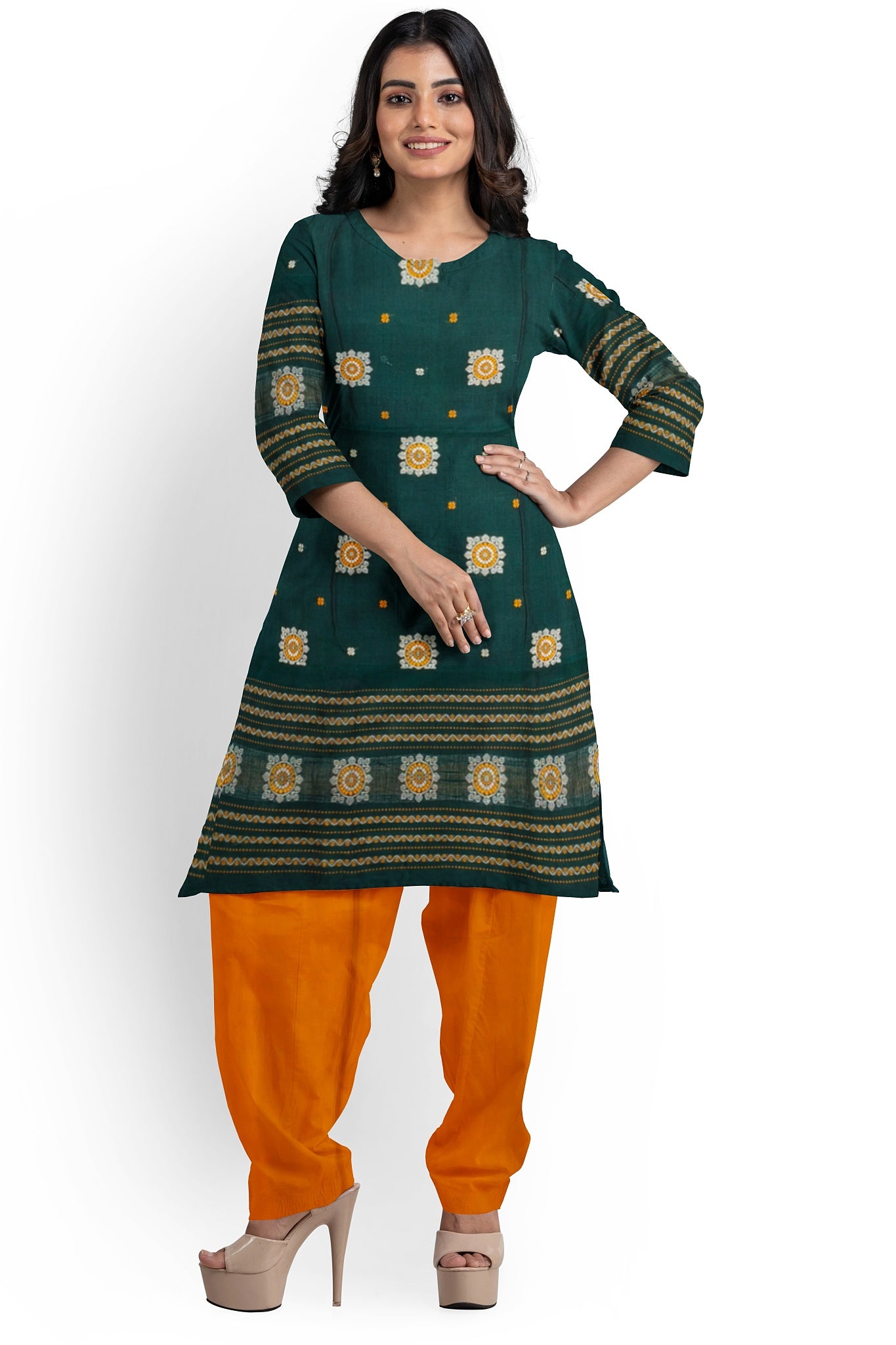 Deep Green Bomkai Dress Set