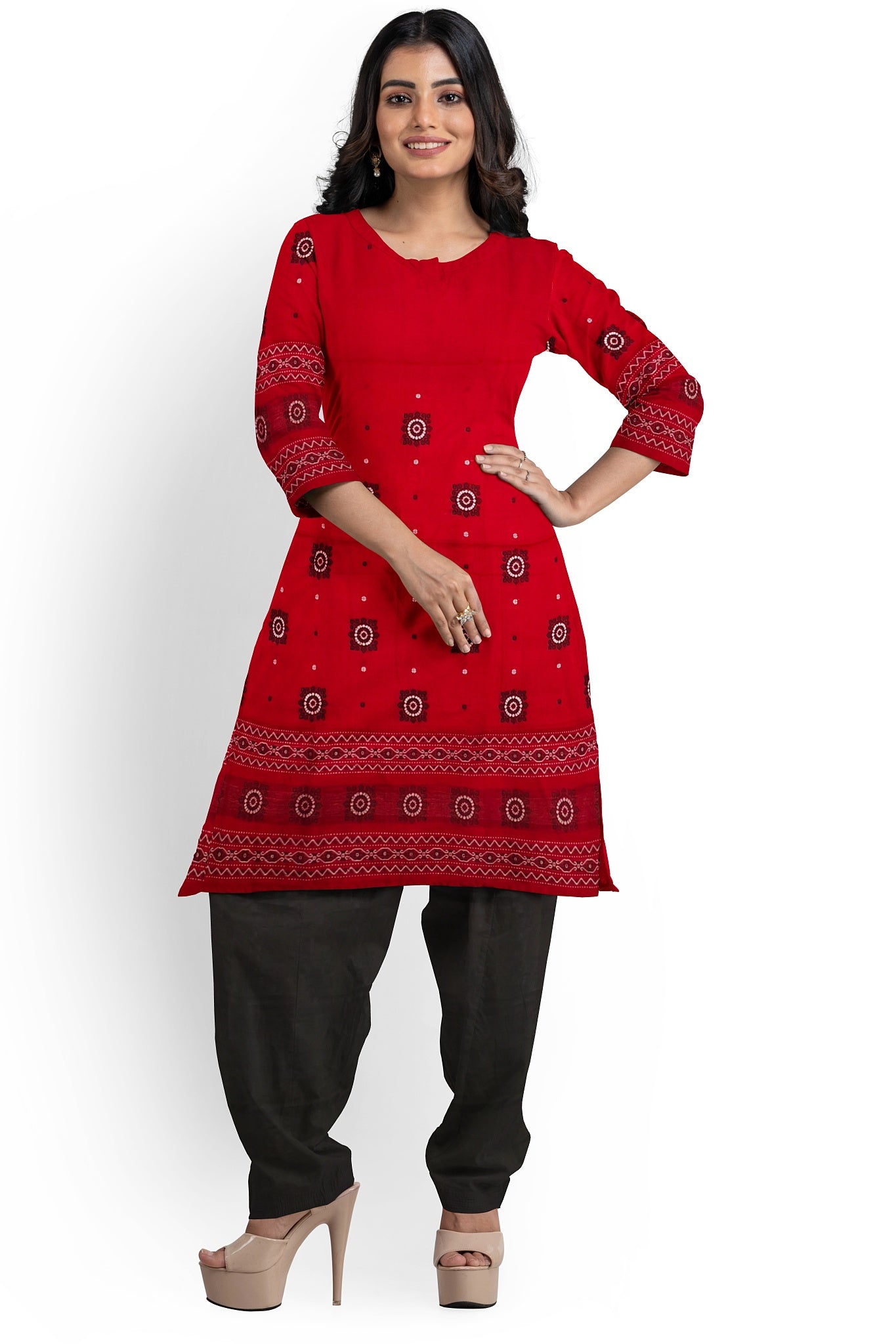 Red Bomkai Dress Set