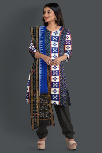 Blue & Black Top With Black Pant & Chunri Pasapalli Dress Set