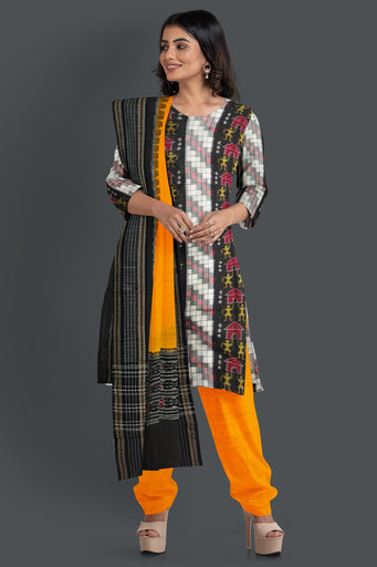 Black Top With Yellow Pant & Chunri Pasapalli Dress Set