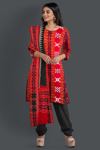 Red Color Top With Black Color Pant & Chunri Pasapalli Dress Set