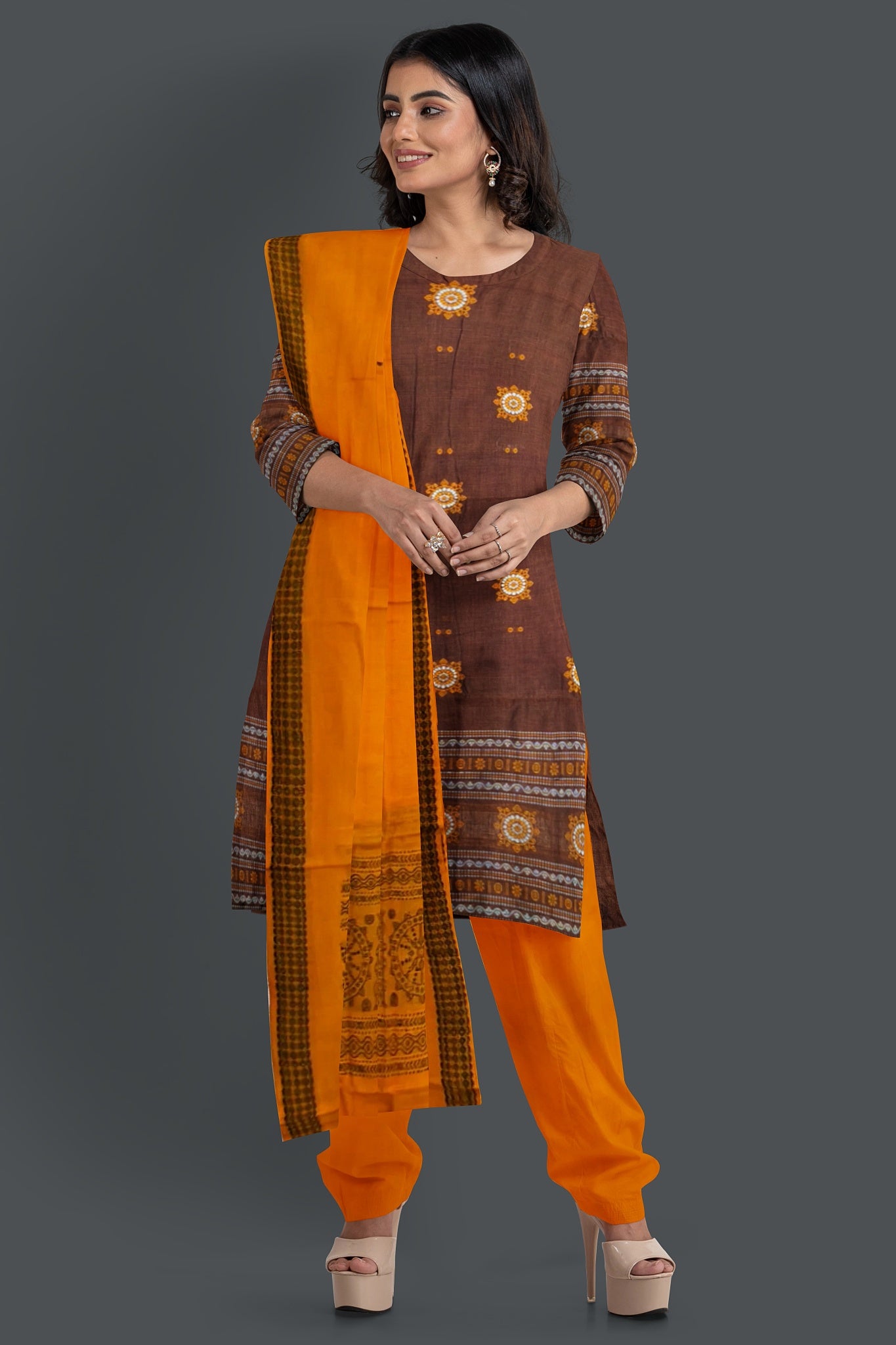 Deep Brown Bomkai Dress Set (Copy)