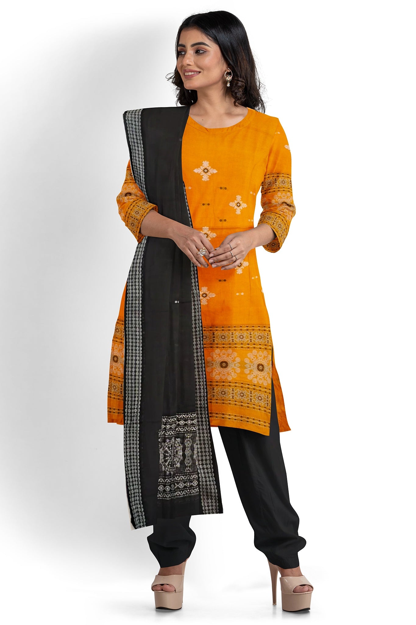 Yellow Bomkai Dress Set