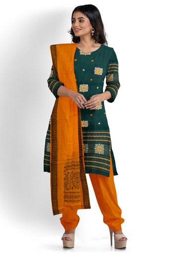 Deep Green Bomkai Dress Set