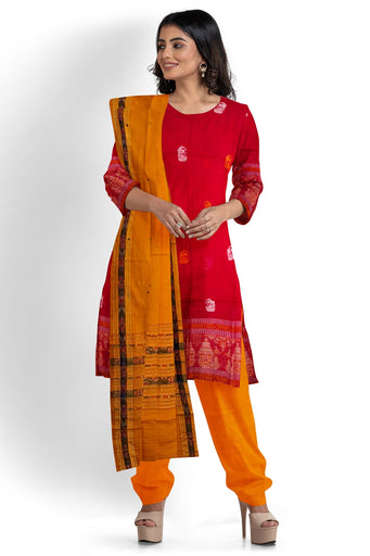 Deep Red Bomkai Dress Set