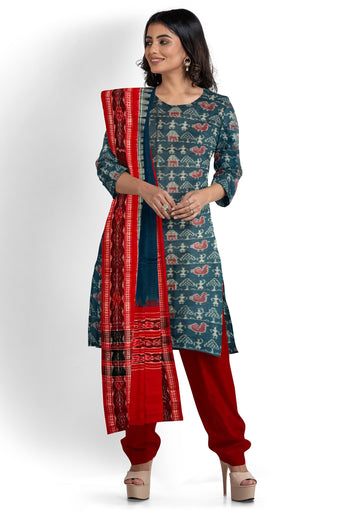Sumati Top With Red Pant & Chunri Body Bandha Dress Set