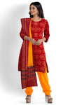 Sumati Top With Red Pant & Chunri Body Bandha Dress Set