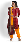 Maroon Top With Yellow Pant & Chunri Pasapalli Dress Set