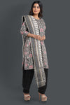 Steel Top With Black Pant & Chunri Body Bandha Dress Set