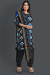 Black Top With Black Pant & Blue Chunri Pasapalli Dress Set