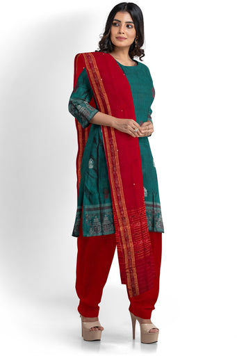 Deep Teal Bomkai Dress Set