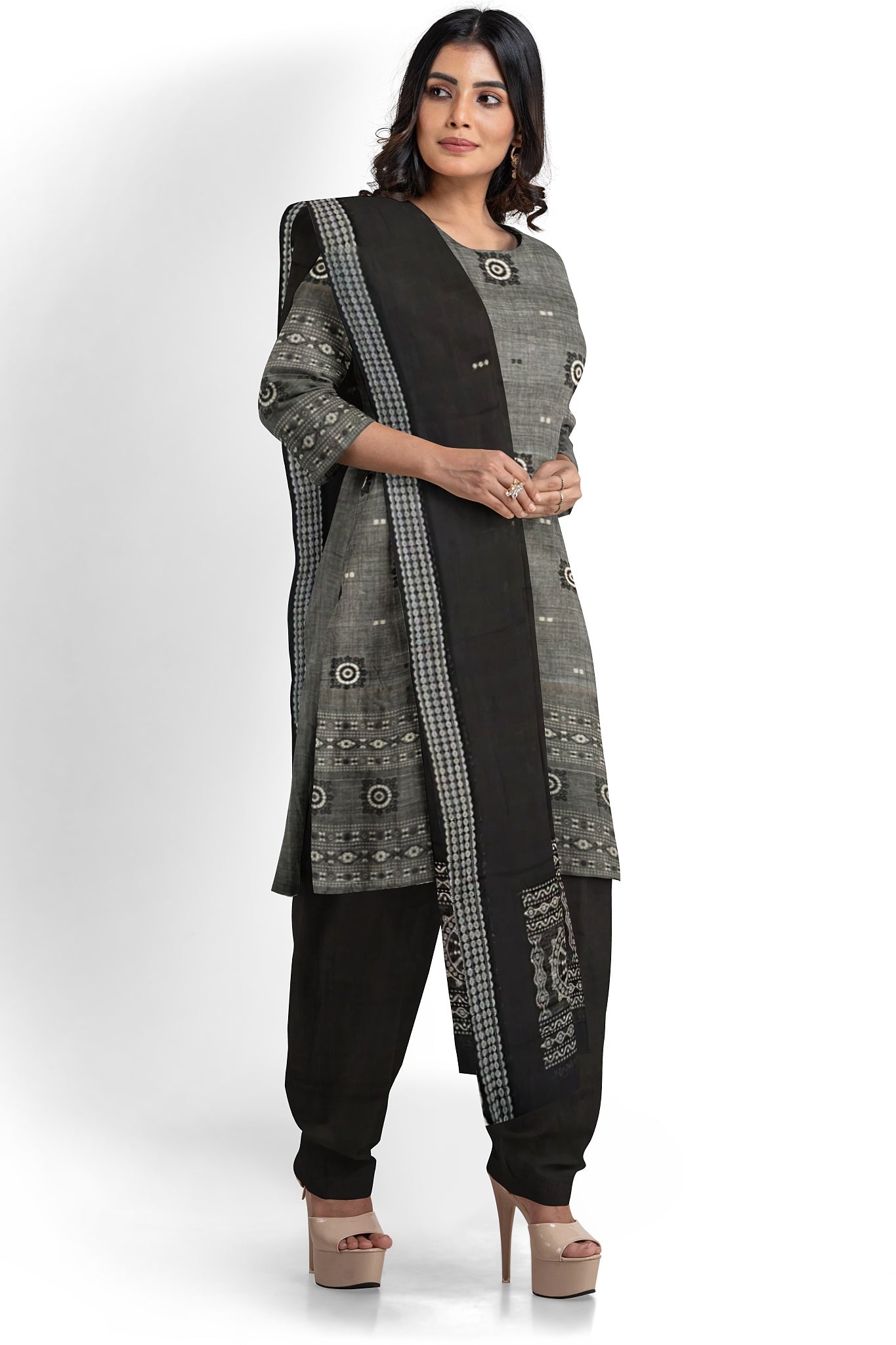 Grey Bomkai Dress Set