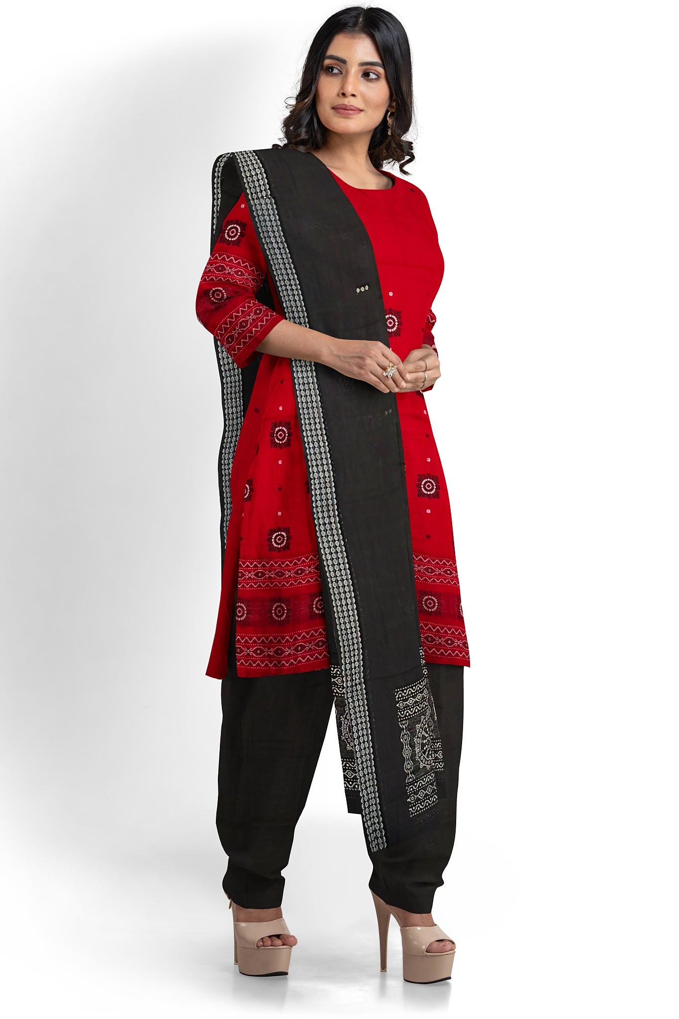 Red Bomkai Dress Set