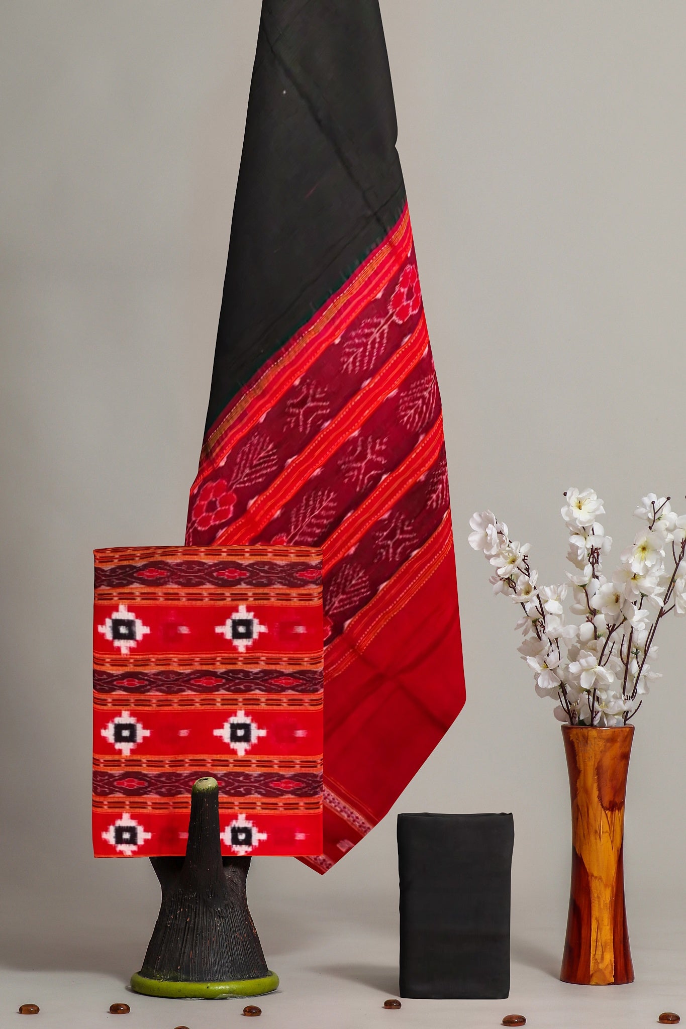 Red Color Top With Black Color Pant & Chunri Pasapalli Dress Set