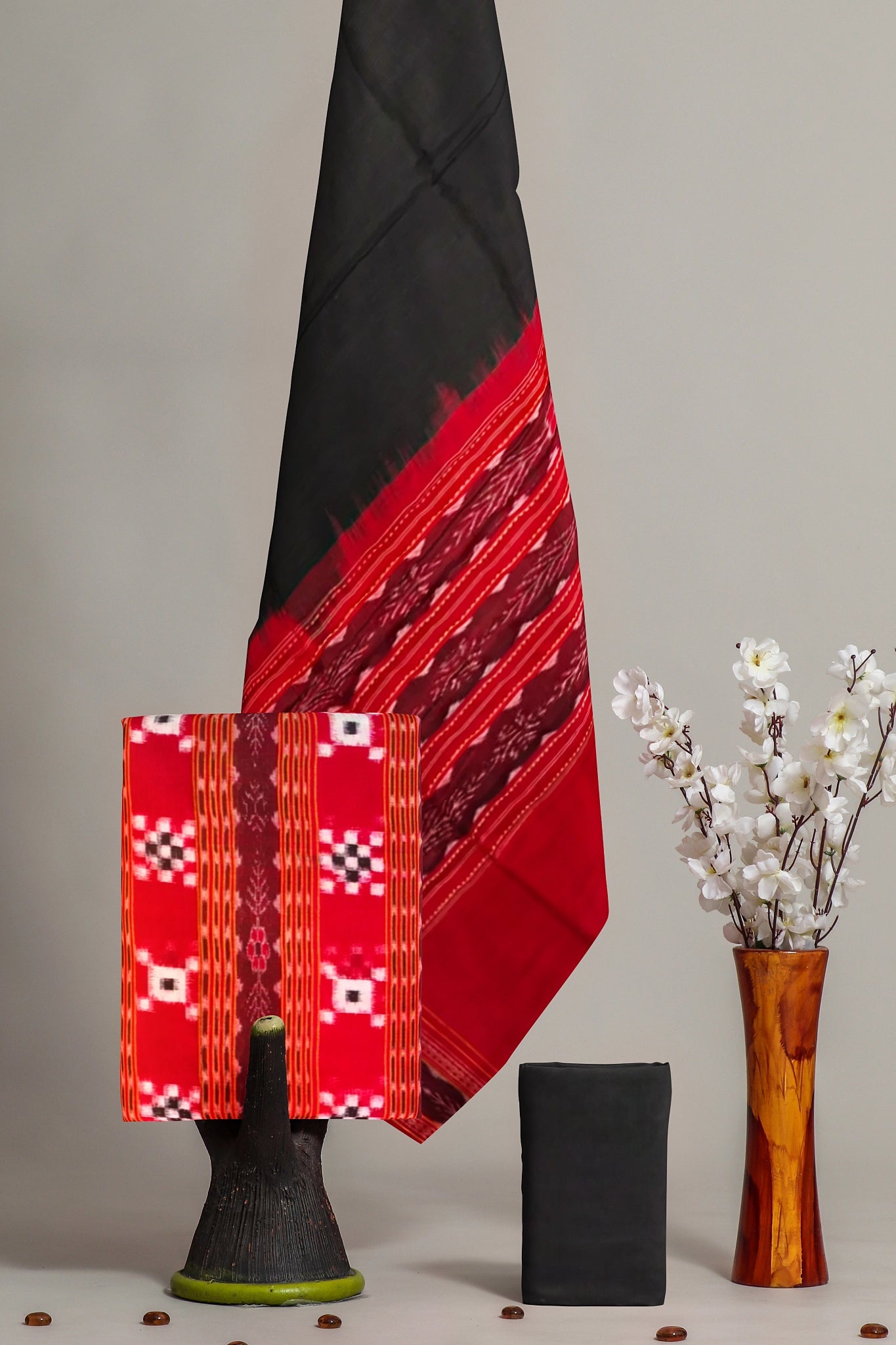 Red Color Top With Black Color Pant & Chunri Pasapalli Dress Set