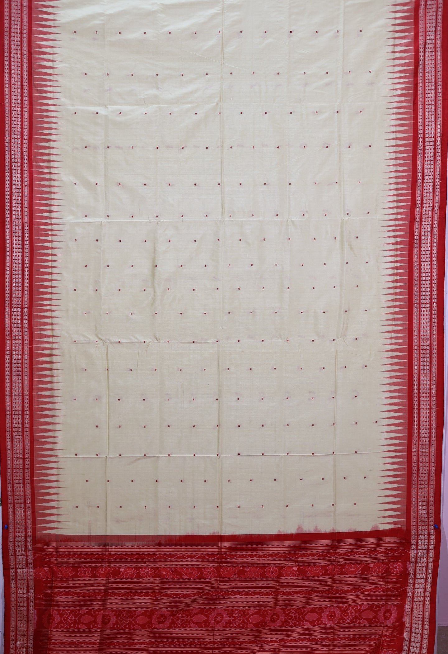 Cream Bomkai Butti Saree