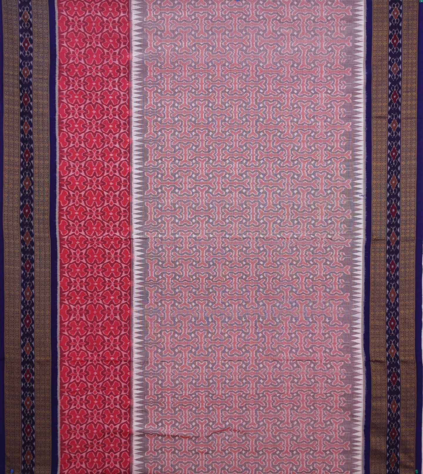 Sweet Pink Double Border Bandha Saree