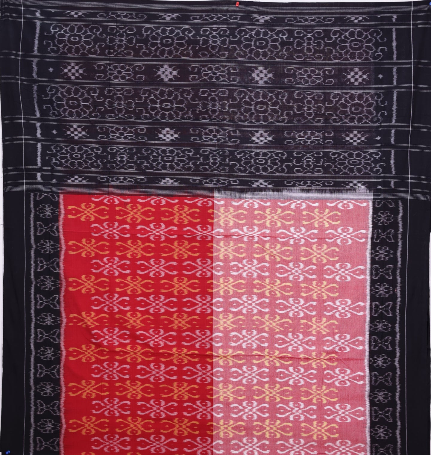 Red color Black Border Body Bandha Saree(With Out Blouse)
