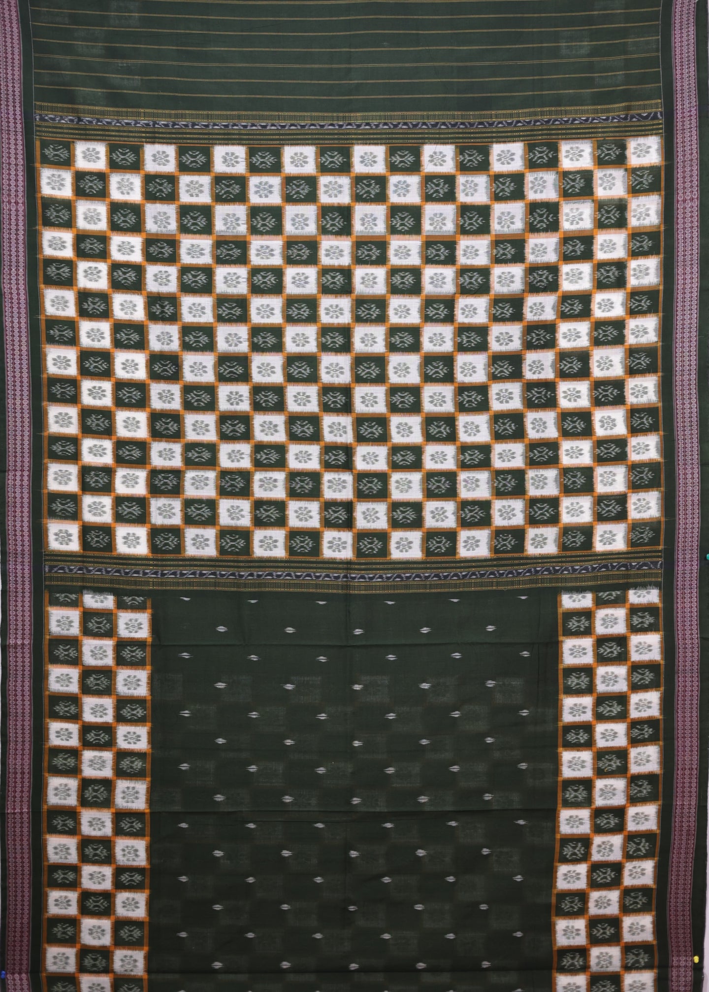 Dark Olive Green Border Pasapalli Saree