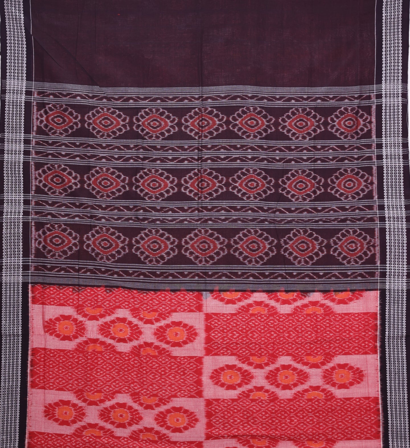 Red And Yellow Body Bandha Saree