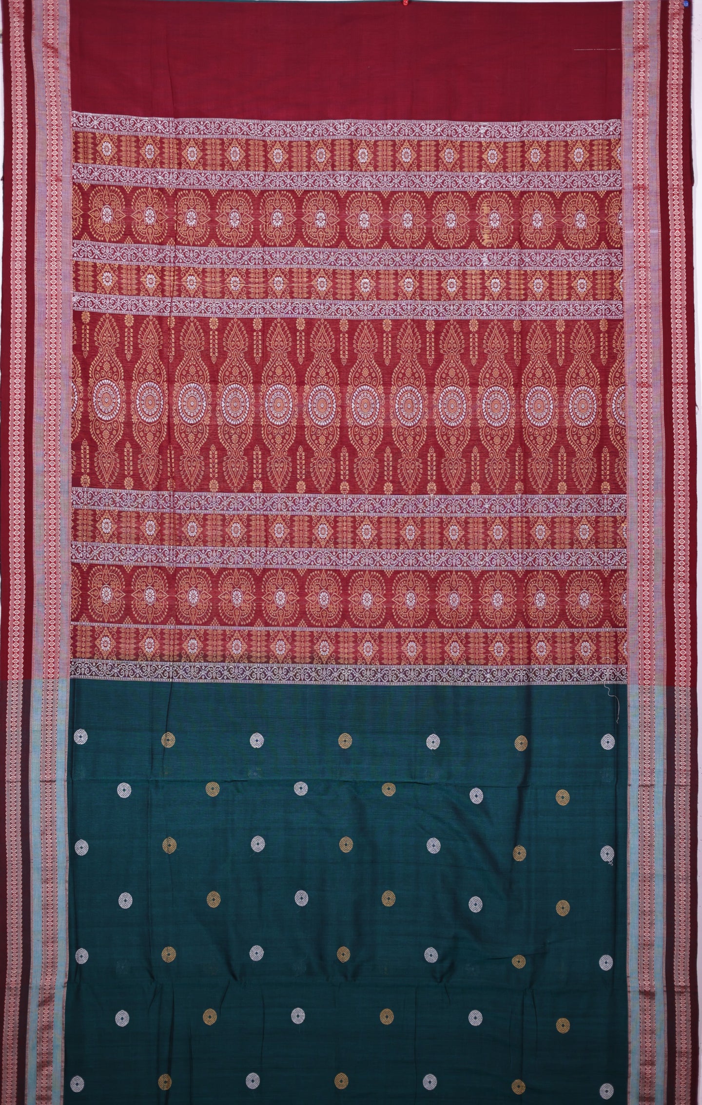 Deep Green Bomkai Saree