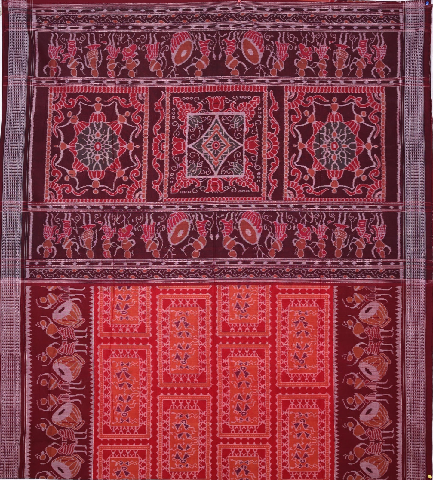 Dark Red Teracota Bandha Saree
