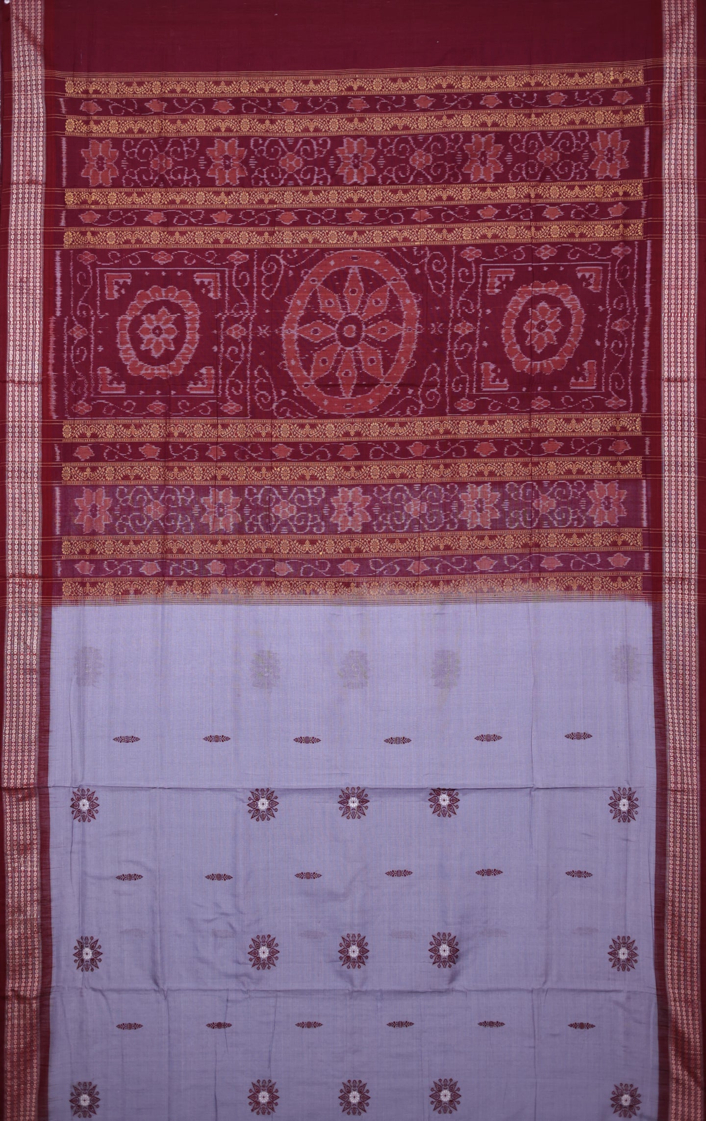 Dark Grey Padam Bomaki Saree