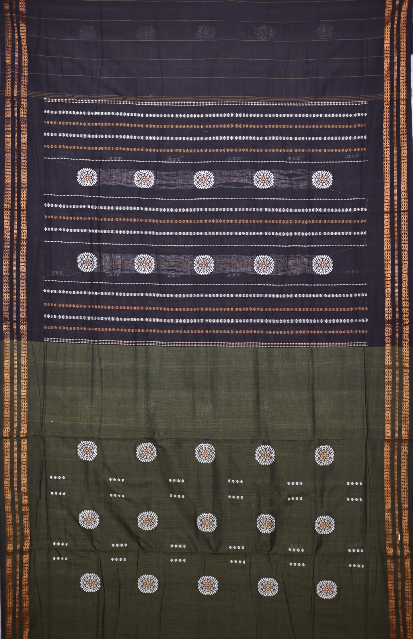 Deep Olive Bomkai Saree