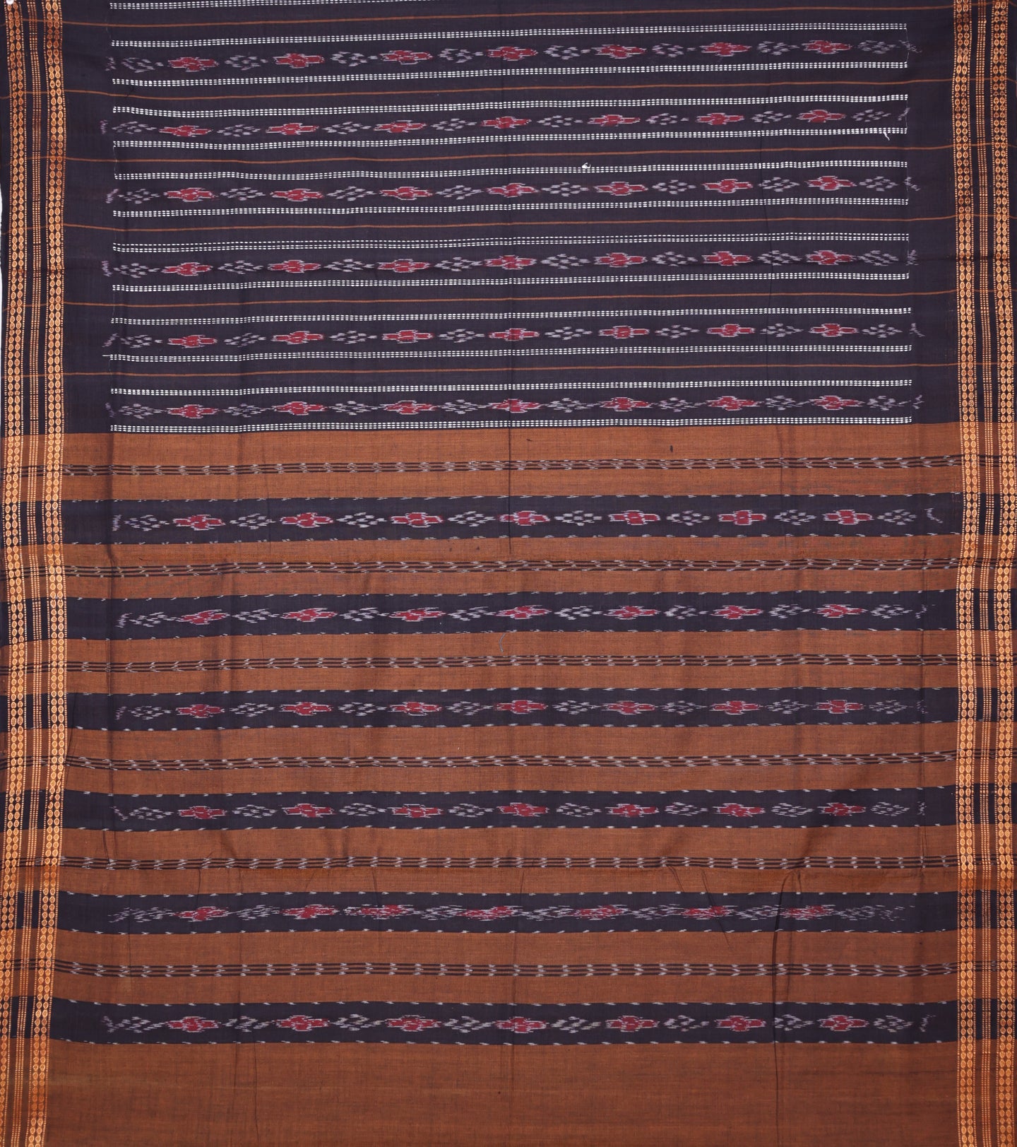 Golden Brown Line Bandha Saree