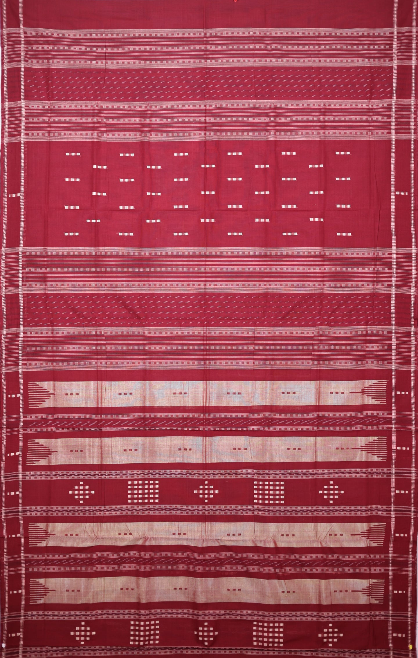 Maroon And Golden Maroon Pata Bapta Saree